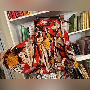 Colorful, vibrant silky skirt, size 12